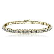 Gold Tone 1/2 Ct Diamond Studded Tennis Bracelet