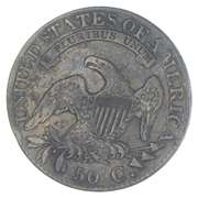 1827 Capped Bust Half Dollar - 0.147 - Curl 2 - R4+