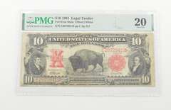 $10 1901 Legal Tender Buffalo PMG 20 VF, Fr # 121m Mule Elliott/White
