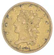 1836 $5 Classic Head Gold Half Eagle