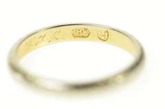 18K White Gold 2.5mm Art Deco Etched Wedding Band Ring