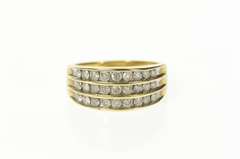 10K Yellow Gold Tiered Layered Cubic Zirconia Graduated Band Ring