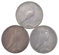 Lot (3) 1935 Peace Silver Dollars