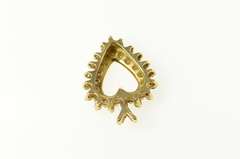 14K Yellow Gold Diamond Halo Classic Heart Love Symbol Pendant