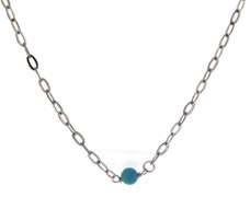 Wonderful White Gold Blue Bead Station Necklace