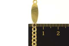 14K Yellow Gold 3.1mm Curb Chain Oval Engravable Anklet Bracelet