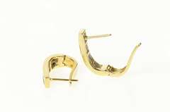 14K Yellow Gold 1.20 Ctw Princess Diamond Oval Hoop Earrings