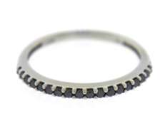 Elegant 14kt White Gold Black Diamond Shared Prong Band