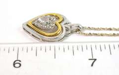 Sterling Silver CZ Heart Necklace
