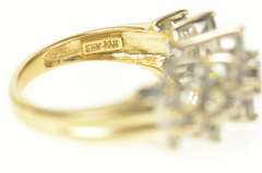 14K Yellow Gold 1.40 Ctw Diamond Squared Cluster Statement Ring