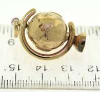 Cute Yellow Gold Globe Charm