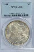 Better near Gem BU 1889 Morgan Silver Dollar. PCGS MS64