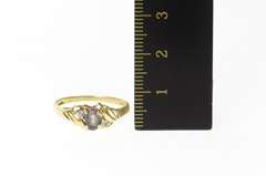 10K Yellow Gold Oval Mystic Topaz Cubic Zirconia Simple Ring