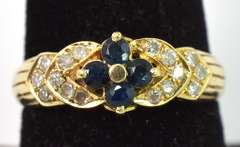 Majestic Sapphire & Diamond Ring in 14KT Yellow Gold