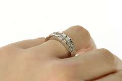 18K White Gold 1.65 Ctw Princess Diamond Wedding Band Ring