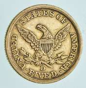 1845-D $5.00 Liberty Head Gold Half Eagle