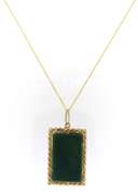 Handsome Rectangular Green Stone Necklace
