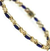Lovely Yellow Gold Spphire Hugs and Kisses Bracelet