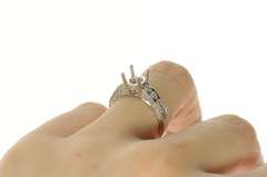 18K White Gold 0.30 Ctw Diamond 6.8mm Engagement Setting Ring