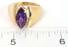 Bold Amethyst Ring in 14KT Yellow Gold