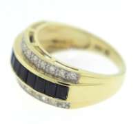 Handsome Baguette Sapphire and Diamond Band