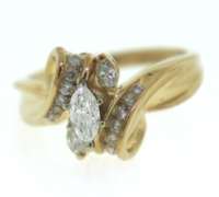 Goregous Marquise & RBC Diamond Ring