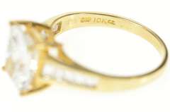 10K Yellow Gold Emerald Cubic Zirconia Travel Engagement Ring