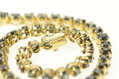 14K Yellow Gold Natural Sapphire Classic Tennis Bracelet
