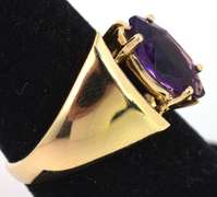 Bold Amethyst Ring in 14KT Yellow Gold