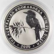 2000 Australia 10 Dollars - 10 Oz. .999 Fine Silver Kookaburra