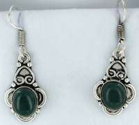 Silver and Natural Stone Earrings