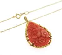Charming Tear Drop Flower Pink Coral Necklace