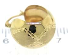 Simple Yellow Gold Domed Hoop Earrings