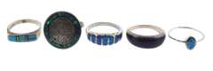 lot of 5 Sterling Silver Gemstone Rings