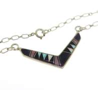 Ervin Hoski Set of Multi Stone Native American Necklace and Earrings