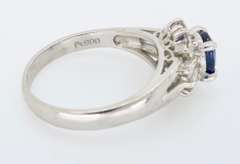 Platinum Sapphire & Diamond Ballerina Ring