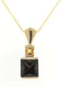 Matchless Yellow Gold Citrine and Smokey Quartz Necklace