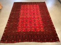 EXQUISITE VINTAGE AFGHAN RUG 5'.2"X6'.6"