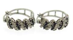 Sterling Silver Hoop Gemstone Earrings