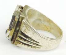 Heavy Sterling Ring with Watch Movement, 10.75