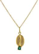 Stylish Yellow Gold Emerald Pendant on Chain