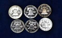 Lot OF 6 Franklin Proof Coins