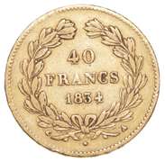 1834 France 40 Francs - World Gold Coin LOUIS PHILIPPE I