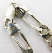Italian Sterling Figaro Bracelet, Unisex 8.25 In
