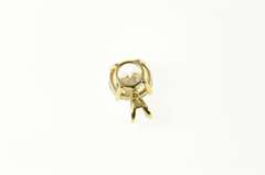 14K Yellow Gold Round Classic Solitaire Simple Cubic Zirconia Pendant