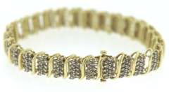 Glittering Yellow Gold "S"-Link Diamond Bracelet