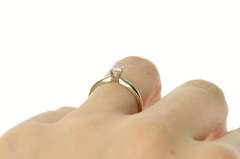 14K White Gold 0.19 Ct Diamond Solitaire Classic Engagement Ring