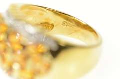 14K Yellow Gold Tiered Oval Citrine Diamond Accent Statement Ring