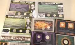 Estate Lot Of Coins In Display Holders