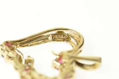 10K Yellow Gold Ruby Diamond Heart Love Symbol Pendant